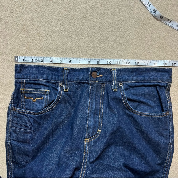 Kimes Ranch Jeans Mens 33x32 Cal Straight Leg Blue Dark Wash Western Denim USA - Picture 5 of 8